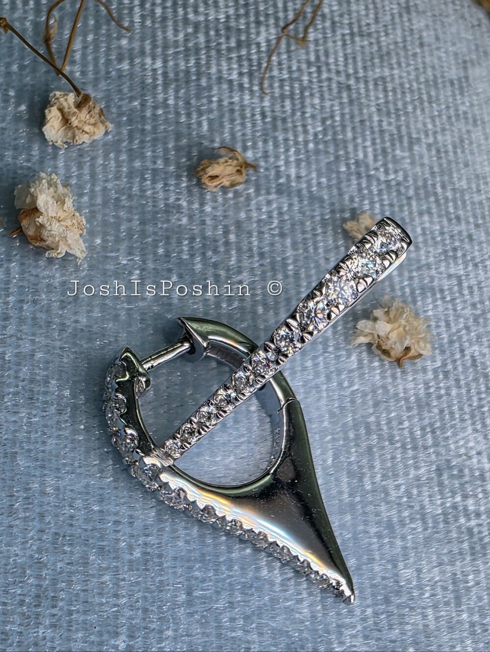 Moissanite Triangle Hoop Earrings In Sterling Silver